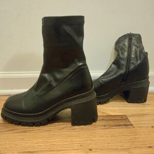 ASOS Black Chunky Sock Ankle Boots